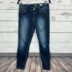 Jacob Davis Jeans Womens Uma Ankle Skinny Dark Wash Midrise Stretch Flaw